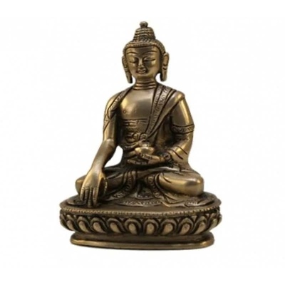 Boeddha zittend, messing 14cm